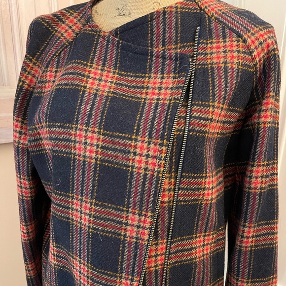 Brooks Brothers plaid jacket with asymmetrical zipper - Picture 3 of 7
